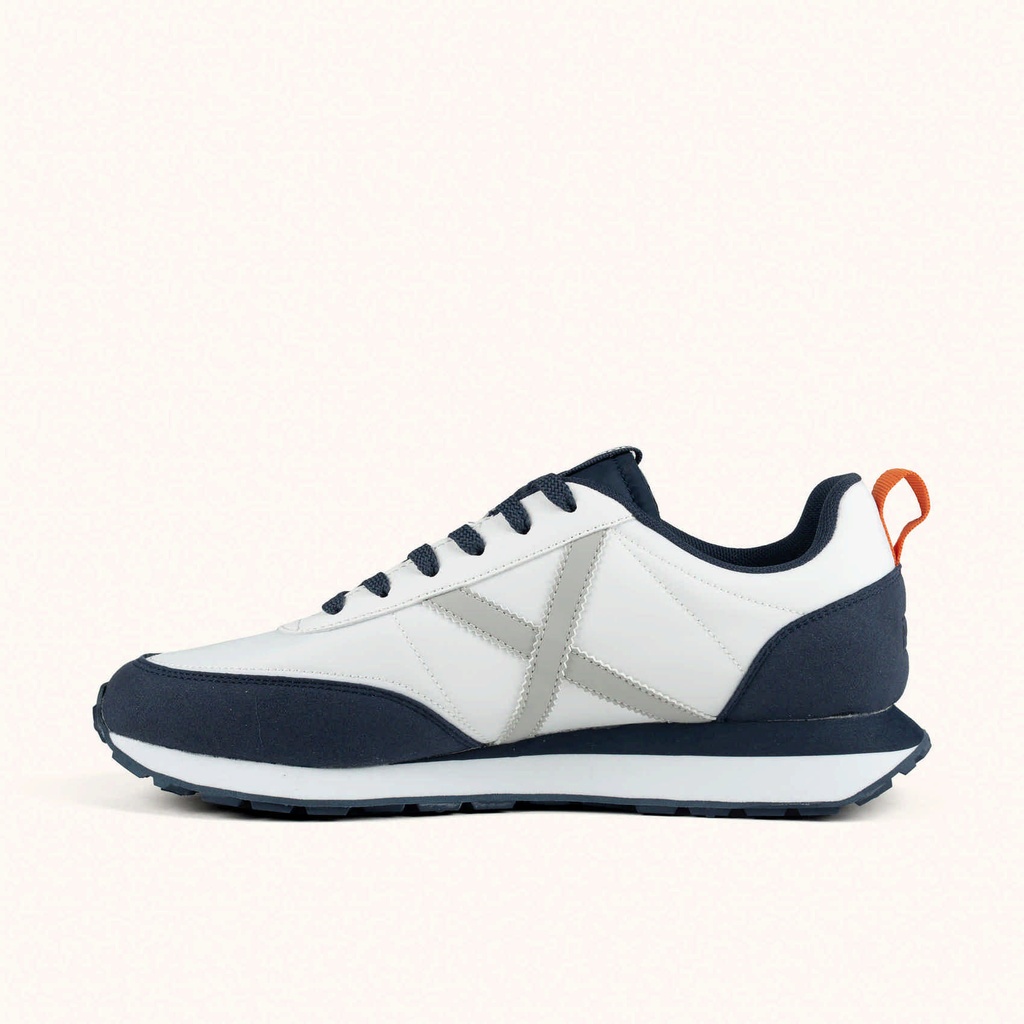 MUNICH RUSH 10 Retro Running Sneakers White, Navy Blue, Grey and Orange (4)