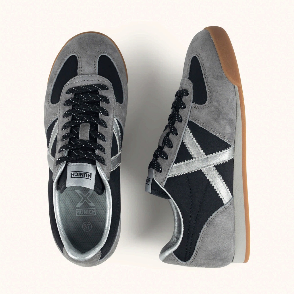 MUNICH STEREO 11 Retro design sneakers Black, Grey and Silver (7)