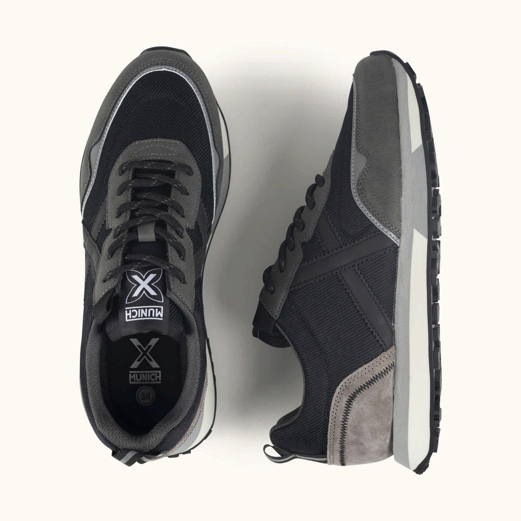 MUNICH NEXT 24 Urban and sporty design sneakers Black and Grey (7)