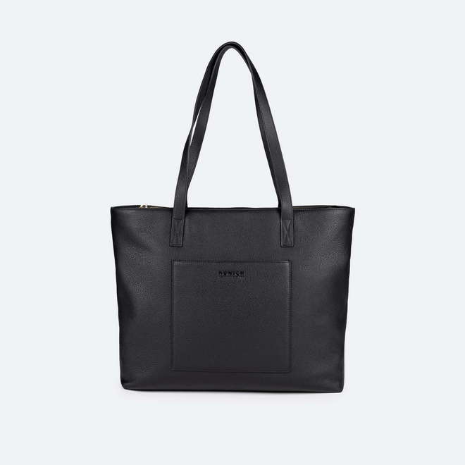 Bolso Shopper de Piel Vacuna y Logo Dorado SHOPPER LEATHER CRAFT (1)