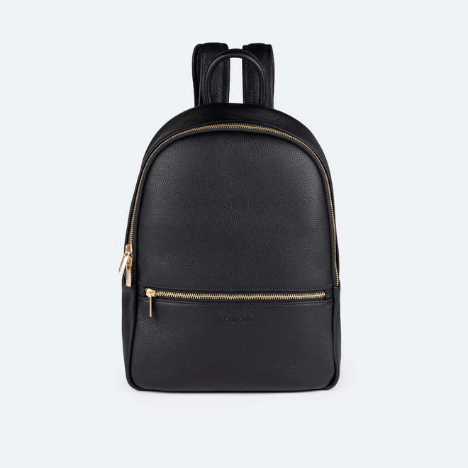 Mochila de Piel Vacuna y Detalles Dorados BACKPACK LEATHER CRAFT (1)
