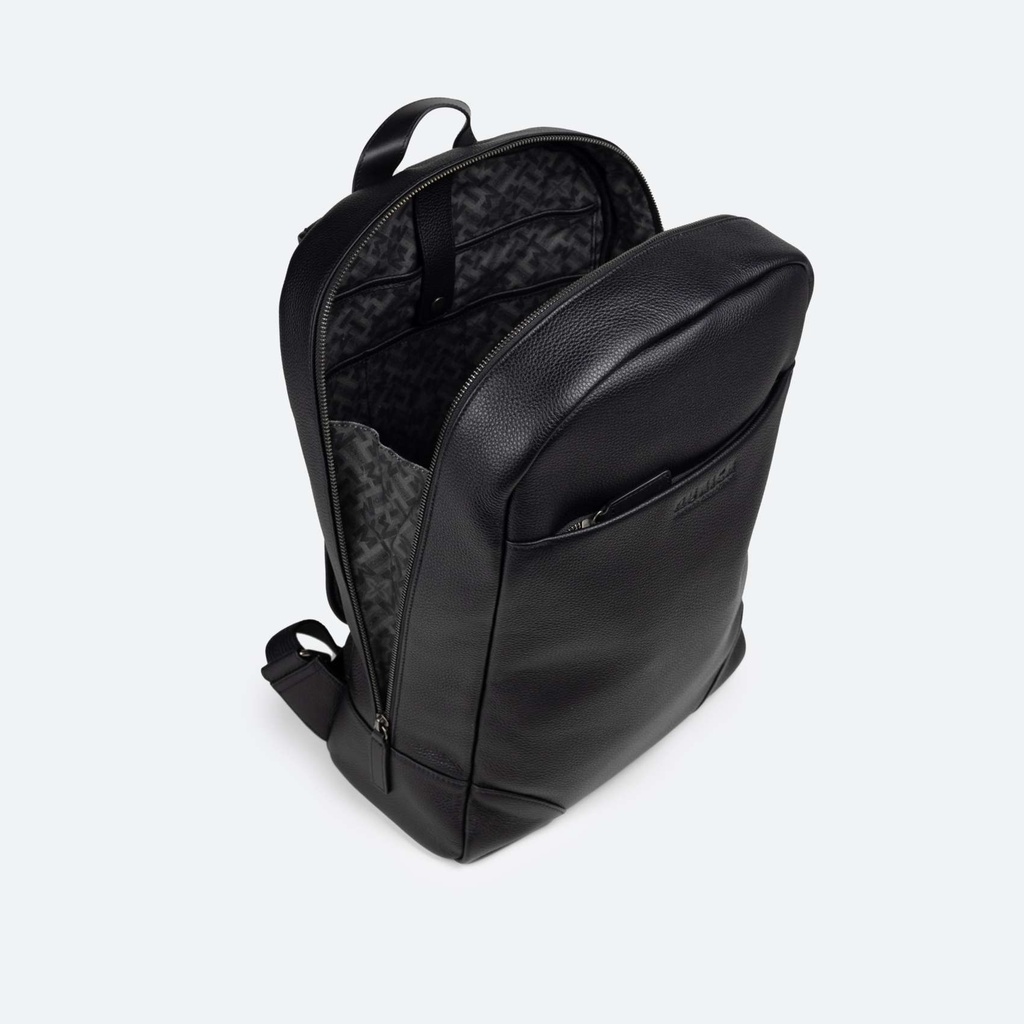 Mochila de piel negra con banda para trolley BACKPACK CRAFT (5)