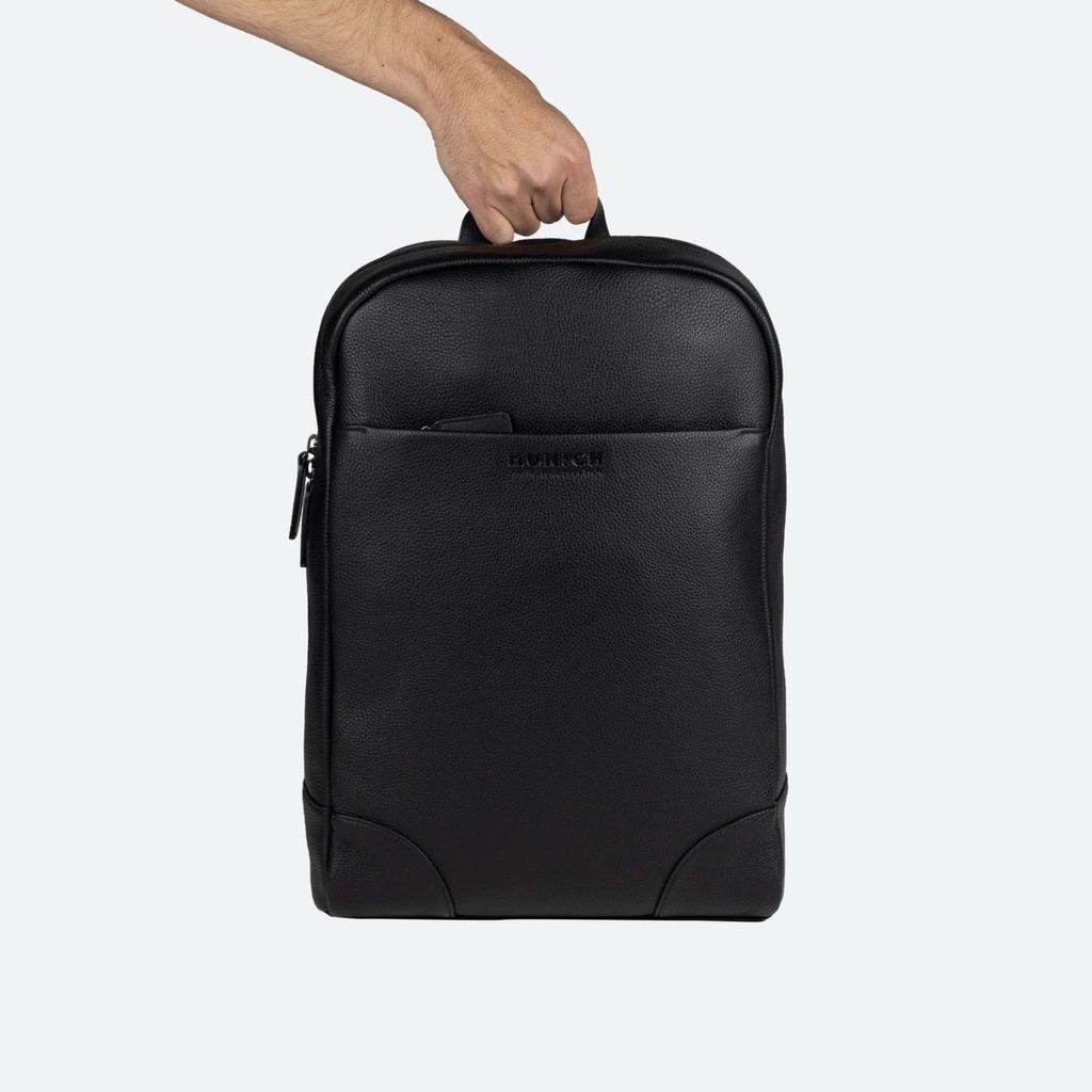 Mochila de piel negra con banda para trolley BACKPACK CRAFT (6)