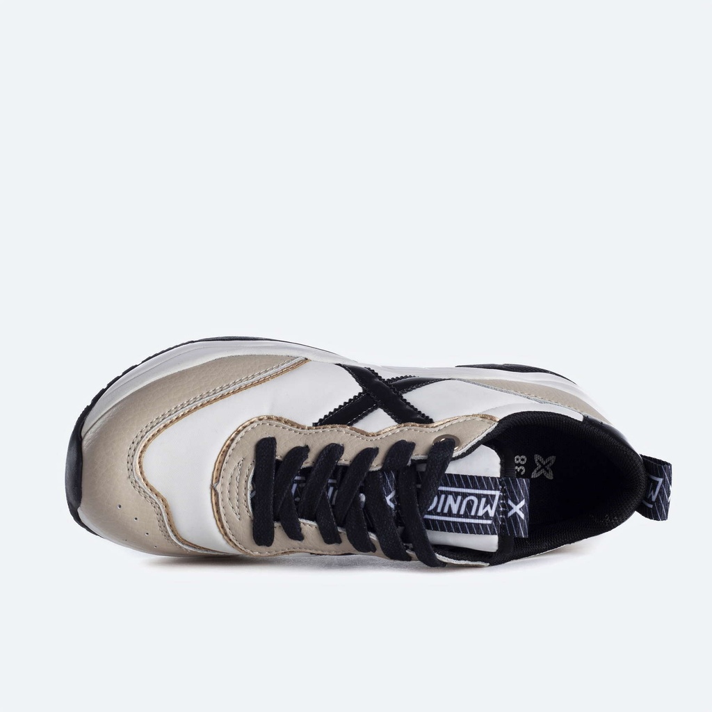 MUNICH WAVE 105 Zapatillas de diseÃ±o retro con volumen Blanco, Beige y Negro (4)