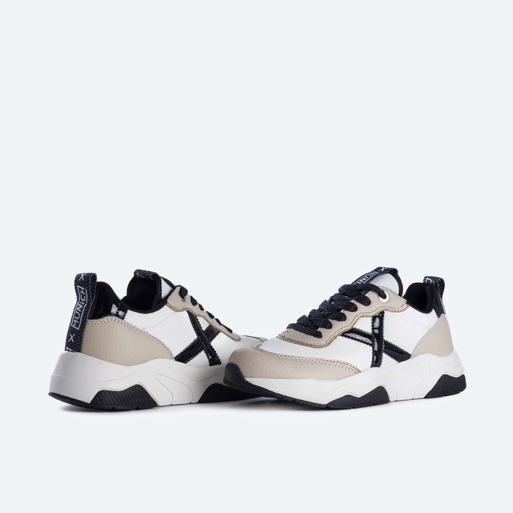 MUNICH WAVE 105 Zapatillas de diseÃ±o retro con volumen Blanco, Beige y Negro (6)