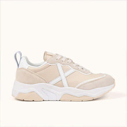 MUNICH WAVE 105 Zapatillas de diseÃ±o retro con volumen Blanco, Beige y Negro (7)