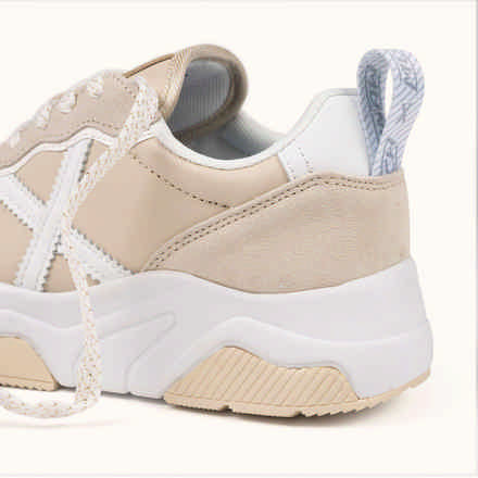 MUNICH WAVE 105 Zapatillas de diseÃ±o retro con volumen Blanco, Beige y Negro (8)
