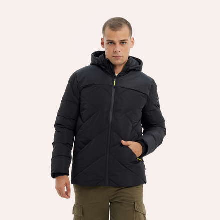 CHAQUETA LARGA PADDING NEGRO HOMBRE (10)