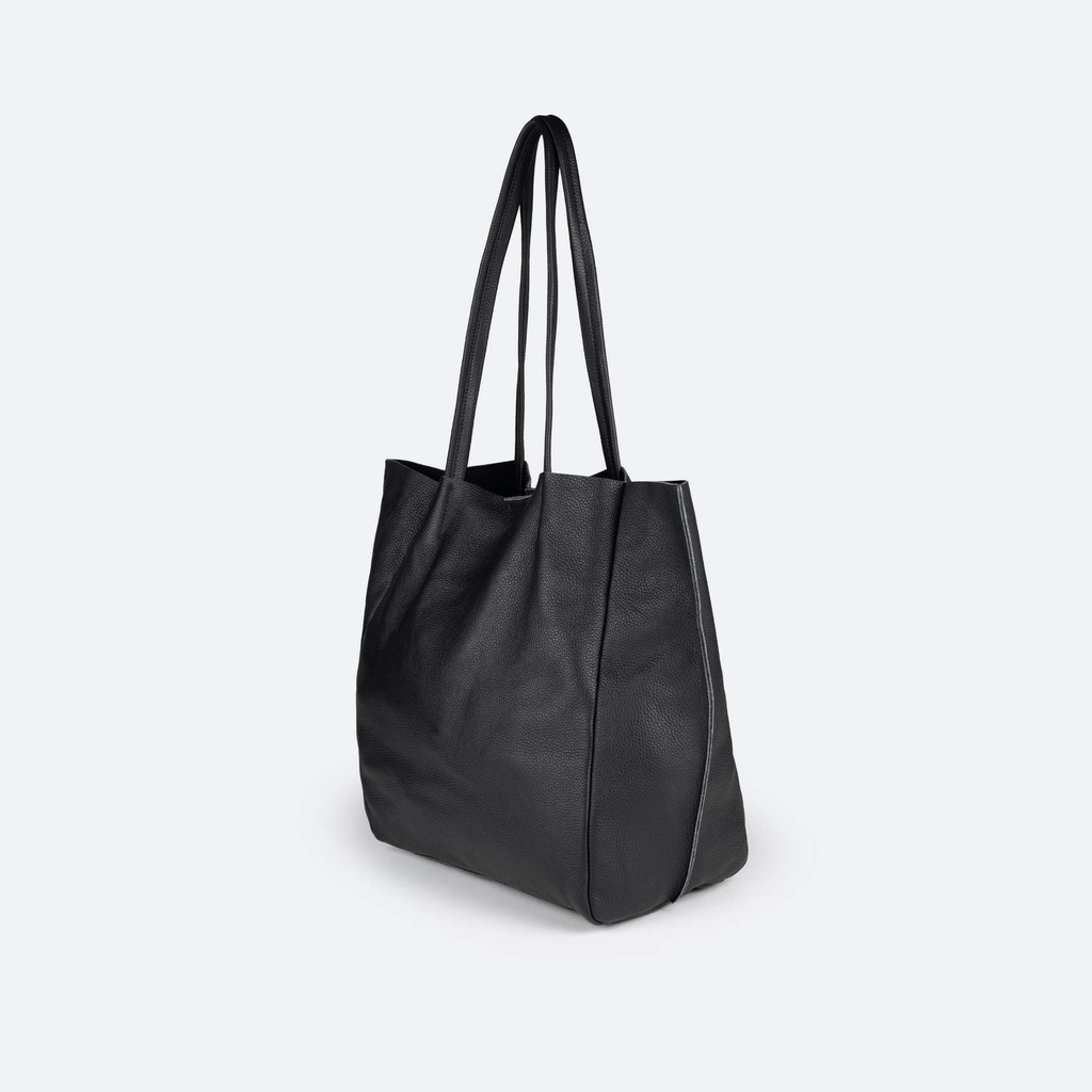 Bolso Shopper de Piel Vacuna Negro | LOFT (4)