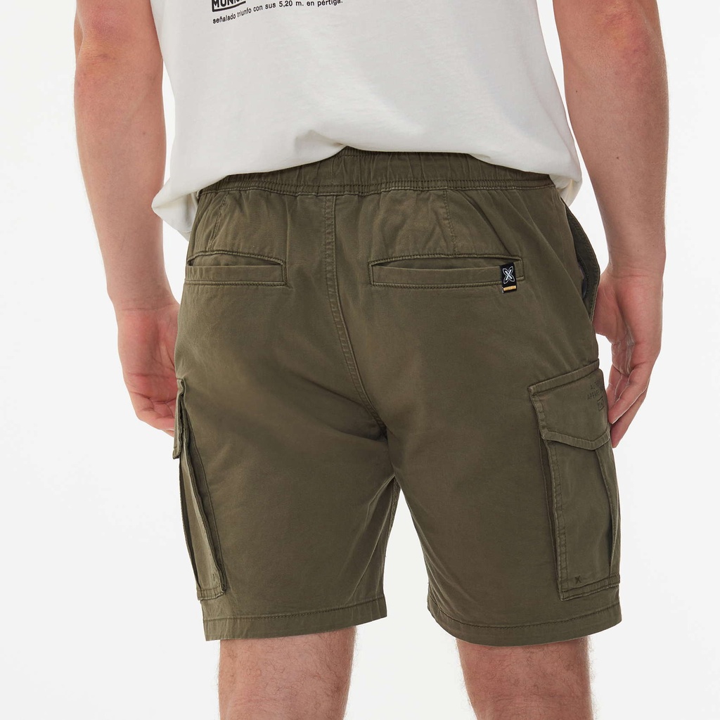 Bermuda MUNICH Safari de algodón-elastano khaki (6)