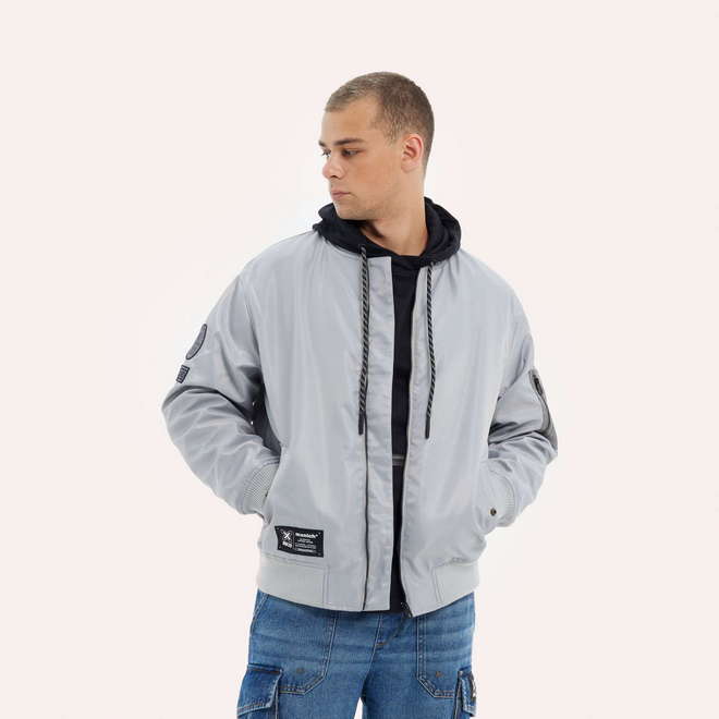 Bomber MUNICH blow streetwear de nylon plata (1)