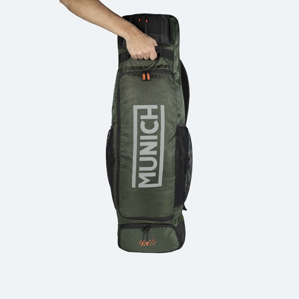 MUNICH HOCKEY TRAINING STICKBAG Bolsa Porta Sticks de Hockey Diseño Ergonómico Verde Khaki y Naranja (6)