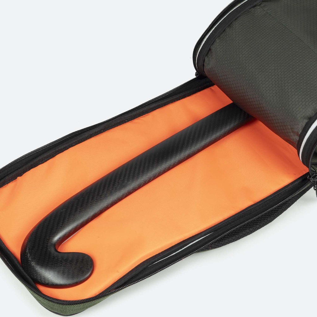 MUNICH HOCKEY TRAINING STICKBAG Bolsa Porta Sticks de Hockey Diseño Ergonómico Verde Khaki y Naranja (8)