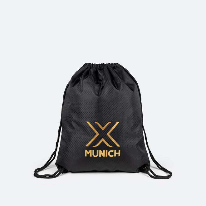 MUNICH GYM SACK Mochila de Cuerdas Deportiva con Cierre de Ajuste Negra y Dorada (1)