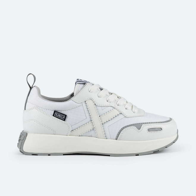 MUNICH XEMINE 70 Sneakers Zapatilla Deportiva Unisex Blanca y Gris con Plataforma (1)