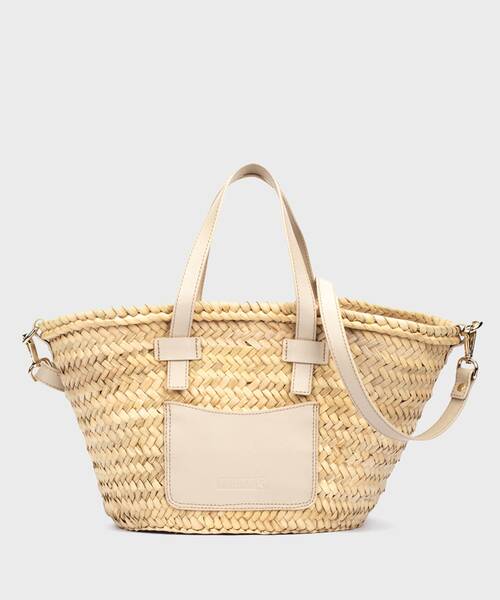[ES8445442587054] ORIO - Bolso capazo con detalles en piel para mujer