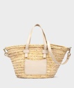 ORIO - Bolso capazo con detalles en piel para mujer