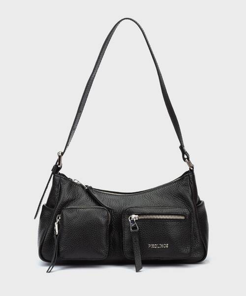 [WHA-671000U] BEGET - Hobo con piel suave y cremallera para mujer. (BLACK)