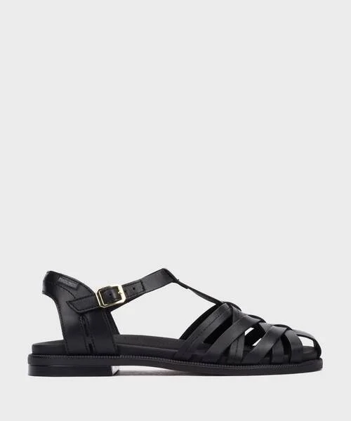 NAVIA - Sandalias planas con hebilla para mujer