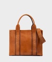ALCUDIA - Bolso tote de piel con cinta multicolor para mujer