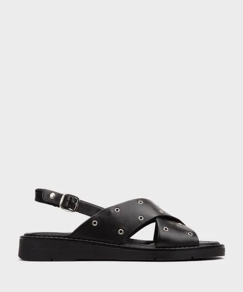 ROQUETAS - Sandalias planas con hebilla para mujer