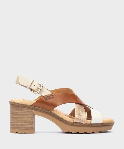 [W8W-1510C1] CANARIAS - Sandalia de tacón medio para mujer (35)