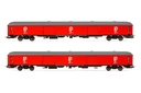 RENFE, set de 2 furgónes DD-8100, decoración rojo Paquexpres, ép. V