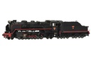 RENFE, locomotora de vapor 141F2396 "Mikado", decoración negra, ép. III