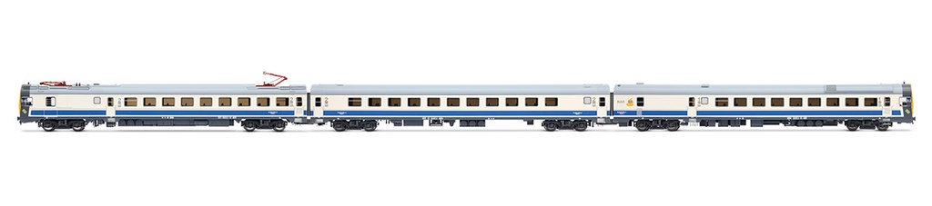 RENFE, automotor eléctrico serie 444, unidad 444-011, decoración azul/blanca, ép. V, con decoder de sonido