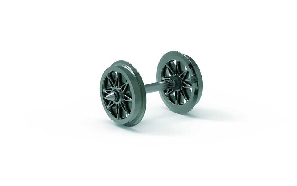 12.6mm Split Spoked Wheels