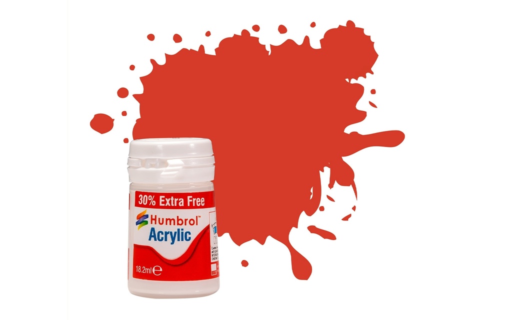 AB0174EP Acrylic Paint: 174 - Signal Red - Satin - (14ml + 30% Extra Free Pot)