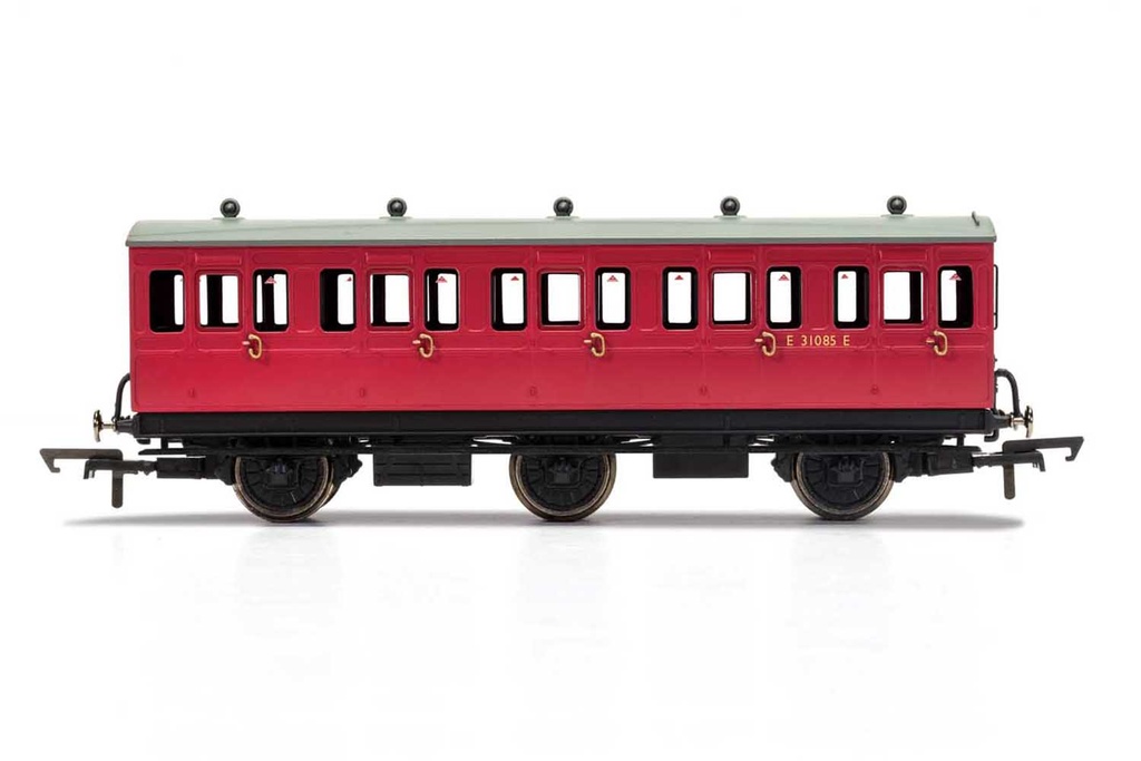 R40124A BR, 6 Wheel Coach, 3rd Class, Fitted Lights, E31085 - Era 4