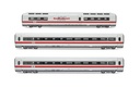 DB AG, set di 3 carrozze aggiuntive ICE 1 BR 401, livrea bianca/rossa, composto da 1 carrozza ristorante e 2 carrozze di 2a classe, Tz 157 "Landshut, ep. VI