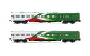 FER, set di 2 automotrici diesel ALn 668 serie 1000, livrea FER, motorizzata + folle, ep. V-VI