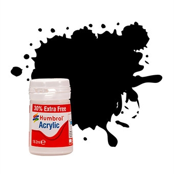 Acrylic Paint: 33 - Black - Matt - (14ml + 30% Extra Free Pot)