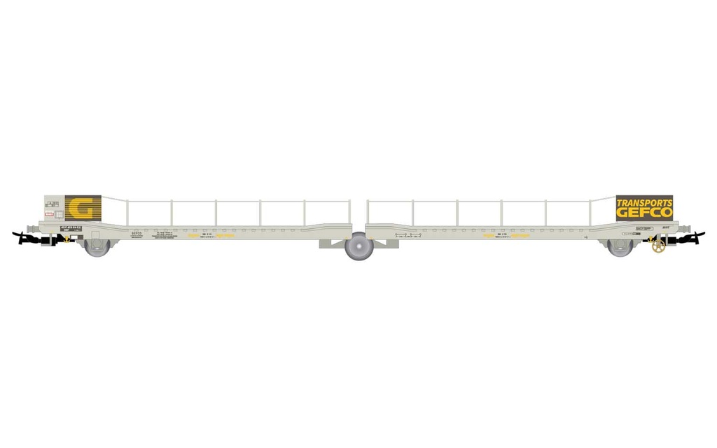 GEFCO, 3-axle flat wagon Ladks, grey livery, period IV-V