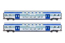 FS Trenitalia, set di 2 carrozze intermedie Vivalto, livrea "Vivalto" bianca con fasce verde/blu, ep. VI