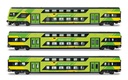 FS Trenitalia, set di 3 carrozze Vivalto a due piani (una pilota + 2 intermedie), nuova livrea “Regionale”