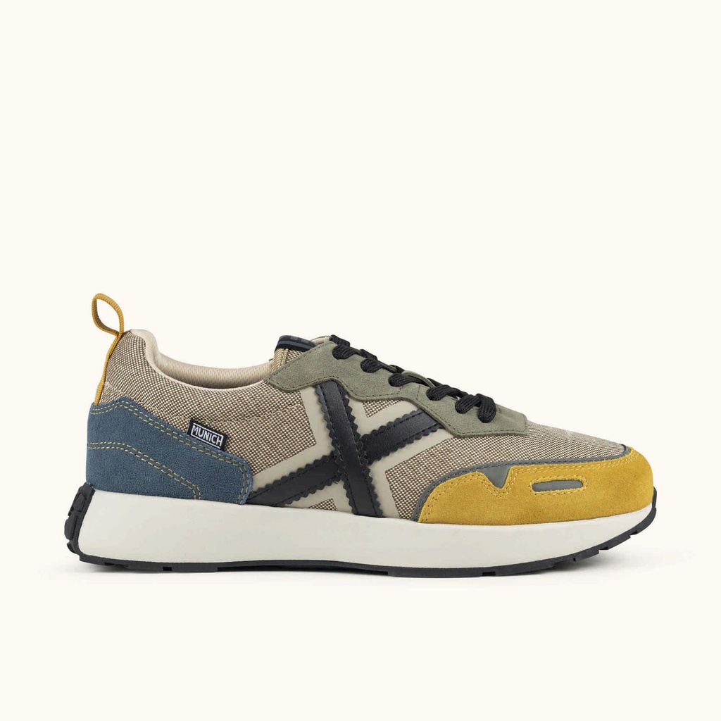 [8445648784622-36] MUNICH XEMINE 113 Urban sports sneakers in Beige, Grey and Mustard (36)