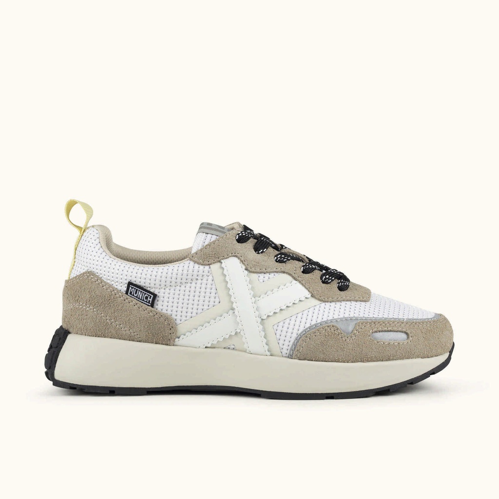 [8445648784837-36] MUNICH XEMINE WMN 116 Sneakers with classic running style and elegant silhouette Beige, White and Silver (36)