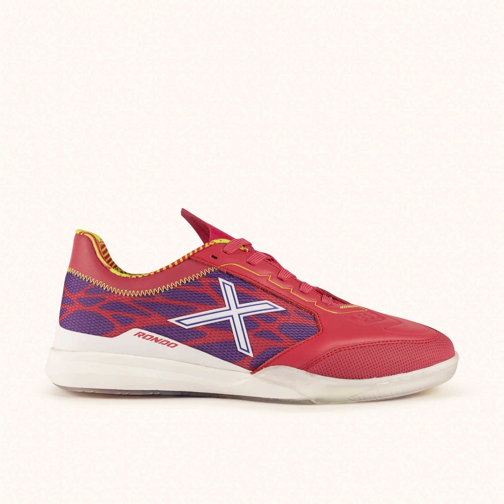 [8445648766338-39] MUNICH RONDO 27 Pink and purple futsal shoes with yellow details and laces (39)