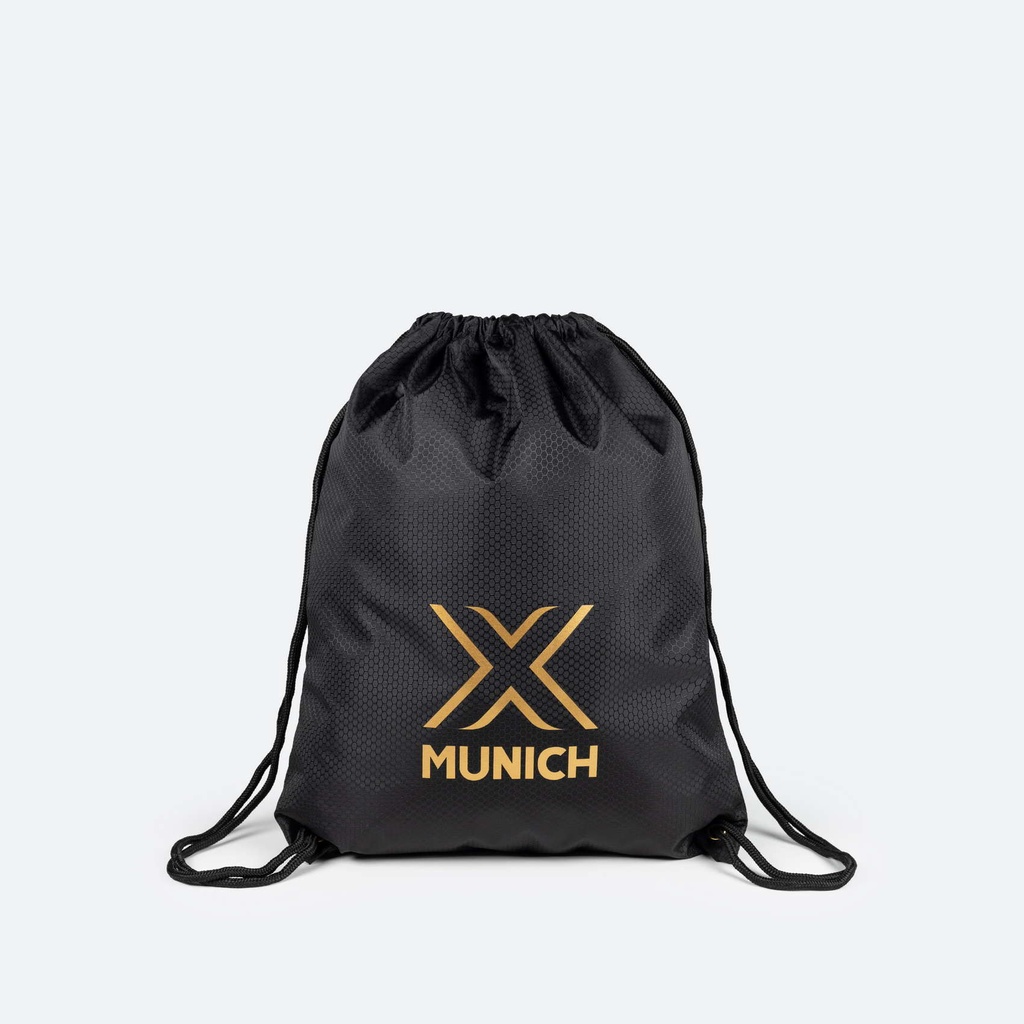 MUNICH GYM SACK Mochila de Cuerdas Deportiva con Cierre de Ajuste Negra y Dorada