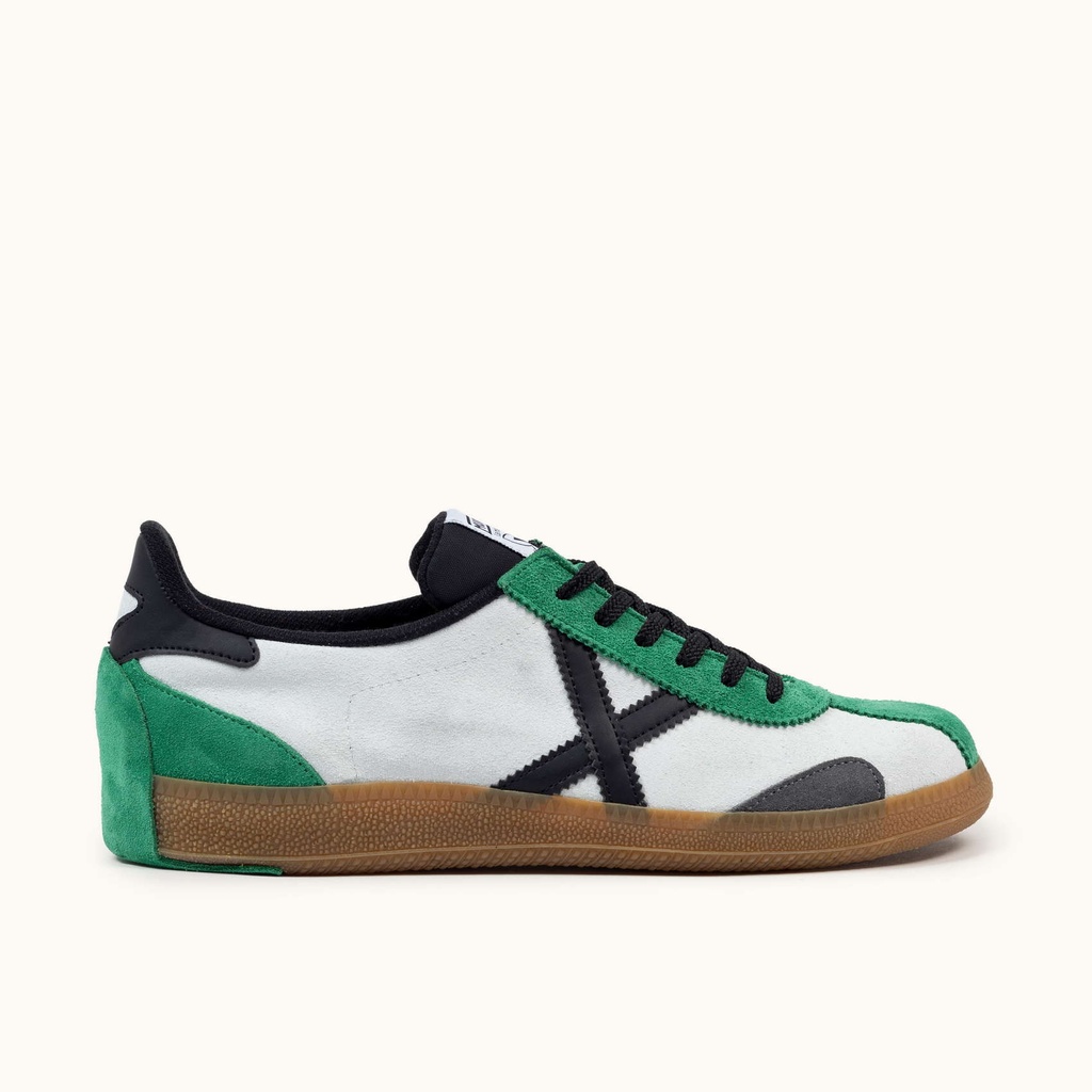 [4043030-38] MUNICH ARQUERO 30 Zapatillas clÃ¡sicas balonmano retro blanco y verde profesional (38)