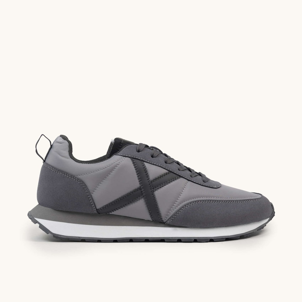 [4882003-39] MUNICH RUSH 03 Retro Running Zapatilla Deportiva Gris con Detalles en Antracita y Negro (39)