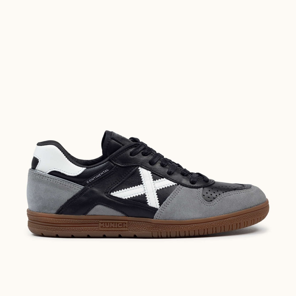 [8105010-39] MUNICH CONTINENTAL PREMIUM 10 Zapatillas fÃºtbol sala de diseÃ±o clÃ¡sico y materiales premium Negro y Gris (39)