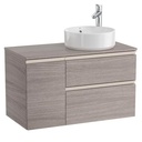 Mueble base The Gap/Hebe c/2 cajones, p/lavabo de sobre encimera derecha, 900x460x537 mm, blanco mate, (A851502509)