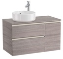 Mueble base The Gap/Hebe c/2 cajones p/lavabo de sobre encimera izquierda, 900x460x537 mm, roble city texturizado, (A851503402)