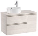 Mueble base The Gap/Hebe c/2 cajones p/lavabo de sobre encimera izquierda, 900x460x537 mm, fresno nórdico, (A851503434)