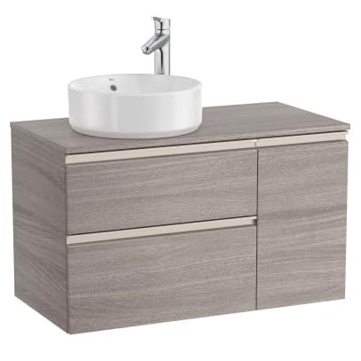 [PROCA851503509] Mueble base The Gap/Hebe c/2 cajones, p/lavabo de sobre encimera izquierda, 900x460x537 mm, blanco mate, (A851503509)
