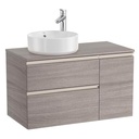 Mueble base The Gap/Hebe c/2 cajones, p/lavabo de sobre encimera izquierda, 900x460x537 mm, gris mate, (A851503547)